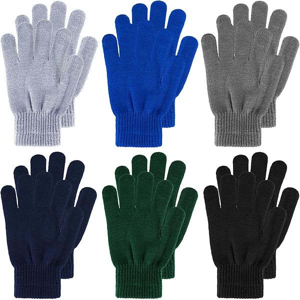 QKURT 6 paar Magic Stretch handschoenen - winterhandschoenen voor kinderen van 5-13 jaar, meisjes en jongens, lichtgrijs, Eén maat QKURT 6 paar Magic Stretch handschoenen - winterhandschoenen voor kinderen van 5-13 jaar, meisjes en jongens, lichtgrijs, Eén maat