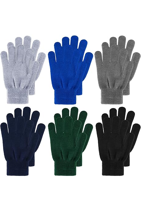Guantes De Invierno Para Niños Con Forro Polar - Talla única 9-16 Años, Tejido Elástico Y Cálido