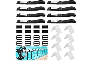 AICHARYNIC Taśmy mocujące do folii basenowej, folia solarna, zestaw 8 taśm mocujących i klamer, zwijacz basenu, zwijana folia solarna do ruchomego systemu zwijania, do plandek basenowych/osłon