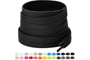 Stepace 2 Paires - Lacets Plats pour Chaussures, Lacets de Remplacement de 8 mm de Qualité Supérieure pour Chaussures de Sport, Chaussures de Ville