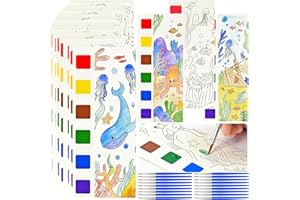 Piucrty Kindergeburtstag Gastgeschenke Aquarell Mini Wasser Malbuch 20 Seiten Kleinigkeiten Party Beschäftigung Autofahrt Kinder Nützliche Mitgebsel Wassermalbuch Pinata Füllung Kleine Geschenke