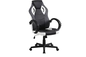 ONE LIVING Silla De Oficina Ergonómica Escritorio Ajustables Apoyabrazos Soporte Lumbar Altura Respaldo Ajustable Inclinación Bloqueo Posición Transparente Comedor Haya Cojín Asiento Giratoria