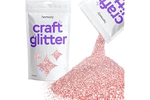 HEMWAY Glitter per artigianato bicchieri in resina color oro rosa chiaro biglietti gioielli di Natale candele spessi 100 g / 3,5 oz