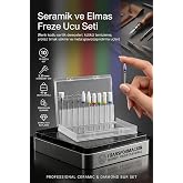 10'lu Profesyonel Freze Ucu Seti - Seramik ve Elmas Protez Tırnak S&ouml;kme K&uuml;tik&uuml;l T&ouml;rp&uuml; U&ccedil;ları - Metal Aşındırma ve Grav&uuml;r Yazı