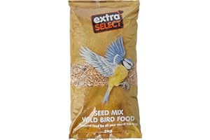 Extra Select Wild Bird Seed Mix with Black Sunflower Seeds, Wheat, Dari, Millet Seeds - Nutrient Rich Wild Bird Food for Small Birds - 2kg