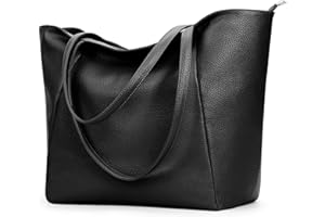 KALIDI Torebka damska, torba na zakupy, ze skóry PU, duża torba na ramię z zamkiem błyskawicznym, do pracy, na zakupy, do szkoły