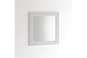 ARHome Specchiera Parete Quadrata, 60 x 60 Bianco Frassinato, Specchio Parete Muro, Made in Italy
