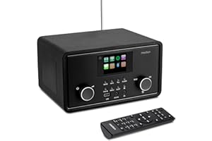 MEDION P85027 Internetradio (DAB Plus, UKW Radio, Spotify Connect, WLAN, Bluetooth, Streaming, Equalizer, Farbdisplay, USB, AUX, Wecker, Schlummerfunktion, Sleep Timer) schwarz