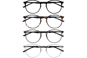 OPULIZE Met Lunettes de Lecture Pack de 3 Montures Rondes et Minces Charnières à Ressort Anti-Rayures Noir Marron Gris Transparente Hommes Femmes RRRR60-127C +2.00