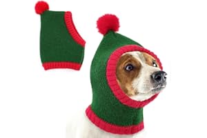 KONVINIT Große Weihnachtsmütze für Hunde - Extra Große Santa Mütze für große Hunderassen, Dehnbare Festliche Winterkappe mit Bommel