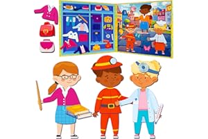 Quokka Vestir Muñecas Magnetico para Niños 2 3 Años – Juegos de Viaje Niñas 3 4 Años – 35 Piezas Puzzle Magnético para Avión y Coche – Muñecas Recortables Profesiones – Regalos para Niñas de 2 a 5