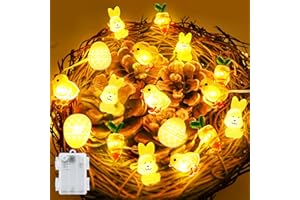 ‎ETOPGO Etopgo 2M 20LED Osterdeko Lichterkette, Eier Hasen Lichterkette Ostern mit Timer, Batteriebetriebene Osterdekoration Lichterkette, Led Osterbeleuchtung für Tischdeko Ostern,Balkon,Garten