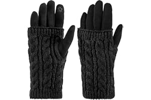 GWAWG Rękawiczki termiczne damskie z ekranem dotykowym, rękawiczki bez palców dla kobiet, polarowe rękawiczki damskie, zimowe, damskie rękawiczki termiczne do jazdy na nartach, jazdy na rowerze, pracy