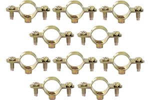 AERZETIX - C60426 - Lot de 10 colliers supports simples de fixation Ø16 - fixation murale de tuyau cuivre serrage patte à vis plomberie chauffage sanitaire - en acier