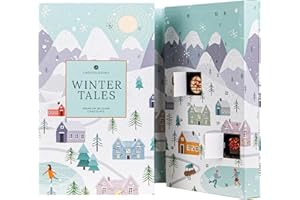 CHOCOLISSIMO Praline - Calendario dell'Avvento al cioccolato - Idee regalo di Natale per uomini, donne, adulti, bambini - Idee regalo al cioccolato fatte a mano - Fiaba d'inverno, 24 pezzi