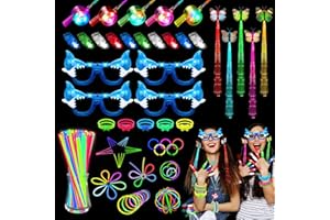 LURICO Braccialetti Luminosi Fluorescenti, 84 Pezzi Occhiali Luminosi per Feste, Occhiali LED Party, Bracciali Luminosi Fluorescenti, per Fluo Party, Matrimonio, Carnevale, Compleanni, Capodanno
