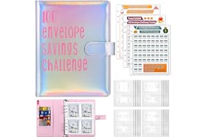 ‎MARSTEY Marstey 100 Saving Challenge Umschläge, Bis zu 30 Tage und Sparen Sie 500, 100 Tage und Sparen Sie 5.050 und 52 Wochen, Sparen Sie 10.000 (Farbe)