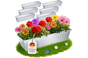 MC-Trend Macetero para palés europeos, metal galvanizado, resistente a la intemperie y a la corrosión, con agujeros de drenaje, 38,1 x 13 x 9 cm, 247 g, resistente a los rayos UV, apilable, varios