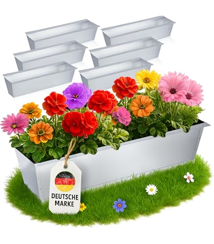 Ideoon 2er-Set Premium Pflanzkasten Fr Europaletten - Verzinkter Metall  Blumenkasten Mit Ablauflchern Silber