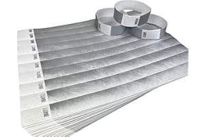 WRIST MAGIC STUDIO 10 Braccialetti Argento Braccialetti di identificazione Tyvek per eventi, sicurezza, feste, festival