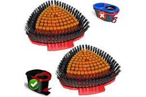 Bublador 2 Unidades Recambios Mejorados para Fregona Giratoria, Compatibles con Vileda Turbo - Cabezales de Cepillo de Cerdas Completas para Limpieza Profunda en Cocina, Baño, Piscina