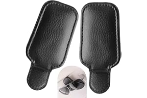 TOALUEA 2 Pezzi Porta Occhiali Auto, Porta Occhiali Auto Pelle, Supporto per Occhiali da Auto Magnetico, Portaocchiali Auto Clip Universale per Visiera, Accessori Auto Interno
