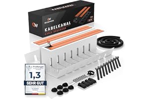 Set De 2 Conduites De Câbles Gelsenwerk® Blanc pour Bureau sans Perçage - Support De Câbles 43x12x12cm avec Tuyau De Câble - Chemin De Câbles pour Gestion Câbles Lieu De Travail Et Ordre Bureau