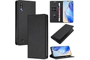 DENDICO Handyhülle für Samsung Galaxy A10 Hülle, PU Leder Klapphülle mit RFID-Blockierung, Stoßfeste Magnetische Schutzhülle für Samsung A10, Schwarz