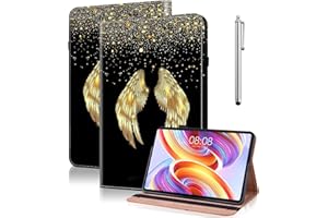 TUOLISG Hülle für Samsung Galaxy Tab S10 Fe 2025/S9 FE 10.9 Zoll/ S9 2023 11 Zoll mit Stylus Stift,Ultra Dünn Multi-Winkel Ständer Schutzhülle für Galaxy Tab S10 FE 10.9"/S9 FE/S9 11"-Goldene Flügel