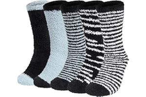 CHALIER COZY Calcetines Térmicos de Invierno para Hombre 5 Pares de Calcetines Gruesos de Forro Polar de Coral Para Dormir en Casa Calcetines Mullidos para Navidad Regalo de Cumpleaños, Talla 38-46