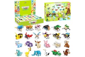 DBPBToU Kalendarz adwentowy Kinder 2024, 24 sztuki, kalendarz adwentowy dla dzieci, zestaw minibloków, 3 w 1, 24 dni odliczania na Boże Narodzenie (trzy formy owadów)