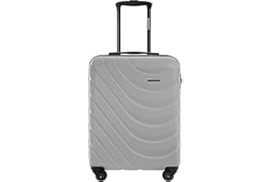 BARRENS Walizka kabinowa | Bagaż kabinowy | 55x40x20 cm | 34 L | Materiał ABS | Zamek szyfrowy | Walizka podróżna | Bagaż podręczny na 4 kółkach | Elastyczna rączka | Walizka twarda | Szary