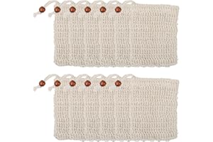 ZYEKIU 12 Stück Seifensäckchen Feste Seife zum Duschen Seifensack Kordelzug Massage Seifensack Natur Seifen Säckchen Bequem und Hautfreundlich Gut zum Bade einfach für die Reise Tragen Essentiell