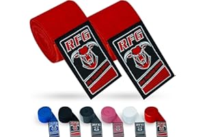 REPTON FITNESS GEARS RFG Gears Boxing Hand Wraps, 2.5m, 3.5m & 4.5m Elastic Thumb Loop Bandages, Wrist Protection, Muay Thai MMA Kickboxing Martial Arts Training Inner Gloves