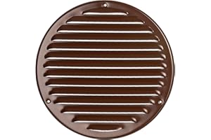 LIRAST 200mm Vent Cover Brown - 8 inch Wall Vent Cover with Insect Mesh - Round Ceiling Soffit Vents - External Vent Cover - Metal Ventilation Grilles - Air Vent Covers for Walls