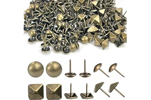 CISHOW 180 pièces clous décoratifs, rond | clous décoratifs de meubles carrés, clous décoratifs en bronze, clous décoratifs, clous de meubles, clous d'artisanat, clous décoratifs pour étiquettes, meubles