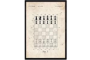 Nacnic Poster con Patente de Tablero y fichas. Lámina con diseño de Patente Antigua en tamaño A3 y con Fondo Vintage