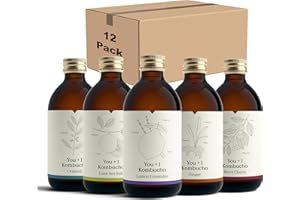 You + I Kombucha – Mixed Flavours (12 x 330ml) | x3 Ginger, x3 Lime Sea Salt, x2 Black Cherry, x2 Lemon Lavender, x2 Original | Gut Health Support | Rich in Live Cultures & Antioxidants | 100% Natural