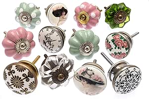 verschiedene Vintage Style Schrankknöpfe aus Keramik x 12 (GEE-02