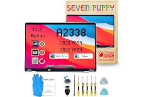 seven puppy (Silver) SEVENPUPPY Replacement Display for MacBook Pro A2338 (13 inch, M1 2020 / M2 2022) - EMC 3578/8162 - Retina LED LCD Screen Full Assembly A+++