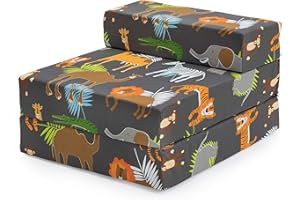 Ready Steady Bed Divano Letto per Bambini Pieghevole | Poltrona Letto Singola per Bambini Resistente all'Acqua | Arredo Comodo per Bambini per Soggiorno, Stanza dei Giochi (Africa)