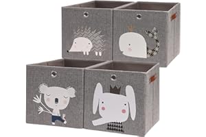 AXHOP cajas almacenaje cajas organizadoras[4 unidades] 30 x 30 x 30. cajas almacenaje decorativas. Ideal para kallax,cesto juguetes infantil, caja juguetes, libros, estanterias almacenaje.