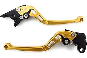 AVDB Kupplungshebel & Bremshebel Set CNC Aluminium für GSXR 1000 K1 K2 K3 K4 2001 02 03 2004 (gold/schwarz)
