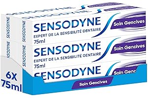 Sensodyne Dentifrice Soin Gencives, Action Sensibilité 24h, Protége les Dents Sensibles et Aide à Maintenir les Gencives Saines, Lot de 6 x 75ml