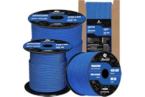 Abma Cord Paracord 3mm 100% Nylon Corda 15m Tipo II Corda da Paracadute a 3 Fili - Max. 192 kg - Blu Scuro