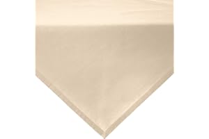 REDBEST Mitteldecke, Tischdecke Uni Seattle, 100% Baumwolle - Robustes, glattes Gewebe, mit hochwertigem Kuvertsaum, beige Größe 80x80 cm (weitere Farben, Größen)