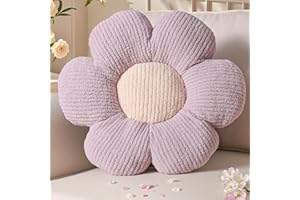 Yhoelata Cuscino Fiore, Cuscino a Forma di Fiore Viola, Cuscini Decorativi Divano, Fiori di Peluche, Cuscini Decorativo da Pavimento con Margherite, Cuscinos Letto per Bambini, 40 cm