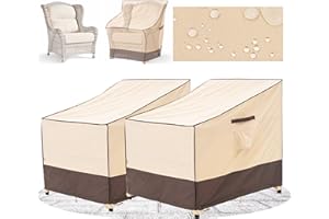 F&J Outdoors Housse pour chaises de Jardin Meubles Jardin Bâche pour Meubles de Jardin Housse imperméable 89x99x66/91cm（2 pièces）