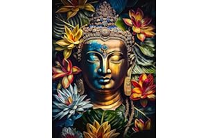 Daisen Art Buddha Kit de peinture diamant pour adultes, images de peinture diamant 5D, kit de peinture diamant pour cadeau, décoration murale de la maison (30 x 40 cm)
