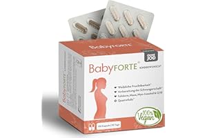‎BABYFORTE BabyFORTE® Kinderwunsch Vitamine ohne Jod - vegan- Quatrefolic®, Folsäure 800, Maca, Inositol - 180 Kapseln - Vitamine Schwangerschaft ohne Jod
